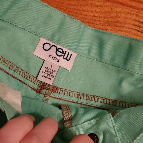 NWT! Crew Kids Mint Green Boys Cropped Pants Size 7 Boys - Picture 4 of 8